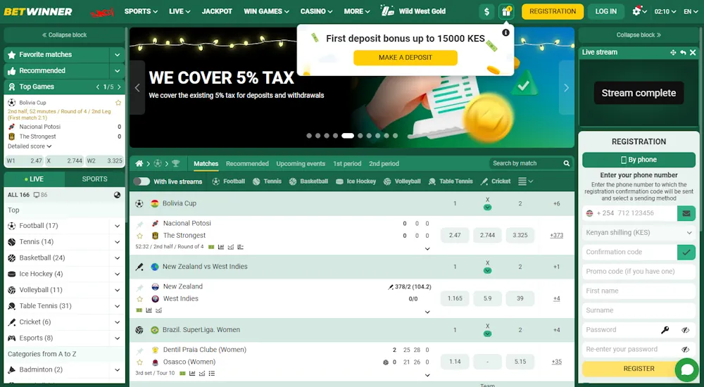 BetWinner Casino and Sportsbook Screenshot